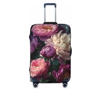 Woshuwo Bouquet of Peonies - Fundas elásticas oscuras para equipaje de viaje, a prueba de polvo, resistente a los arañazos, protector de maleta de 22 a 24 pulgadas