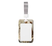 Woshuwo Bulldog Puppy On Porch Margaritas Vintage deslizante ID Badge Holder Hard Plastic Work Card Case Name Tag Protector para enfermeras Oficina