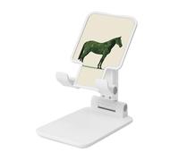 Woshuwo Caballo con patrón de hierba, soporte plegable para teléfono celular, ángulo ajustable, altura de escritorio, portátil, compatible con todos los teléfonos inteligentes, estilo blanco