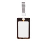 Woshuwo Candelabro espeluznante con tres velas encendidas, soporte deslizante para tarjetas de identificación, funda de plástico duro, protector de etiqueta de nombre para enfermeras y oficina