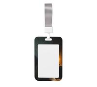 Woshuwo Candlelight - Funda para tarjetas de identificación de plástico duro con diseño de fantasmas y texto en inglés "Cute Ghost by Candlelight" para habitación oscura