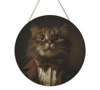 Woshuwo Cartel de bienvenida de madera para puerta delantera, 30 cm, redondo, para colgar en la pared, decoración de casa de campo