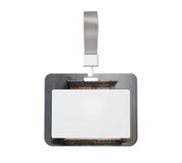 Woshuwo Chimenea con llamas ardiendo deslizante, soporte para tarjetas de identificación de plástico duro, protector de etiqueta de nombre para enfermeras y oficina