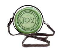 Woshuwo Christmas Wax Seal Joy - Bolso cruzado redondo de piel para mujer, diseño de sello de cera