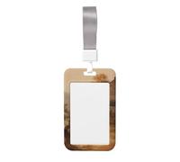 Woshuwo Classic Ghosts in The Countryside Vintage Rustic Sliding ID Badge Holder Hard Plastic Work Card Case Protector de nombre para enfermeras oficina