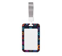 Woshuwo Collage of Various Peace Symbols Sliding ID Badge Holder Hard Plastic Work Card Case Protector de nombre para enfermeras oficina