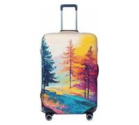 Woshuwo Colorful Trees On The Mountain - Fundas elásticas para equipaje de viaje, a prueba de polvo, resistente a los arañazos, para maleta, de 22 a 24 pulgadas