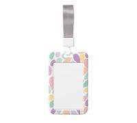 Woshuwo Colorida coqueta con formas de pastel deslizante para tarjetas de identificación, de plástico duro, protector de etiqueta de nombre para enfermeras y oficina