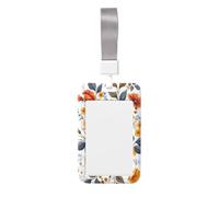 Woshuwo Colorido Daisy Carnation Larkspur - Soporte deslizante para tarjetas de identificación de plástico duro, protector de etiqueta de nombre para enfermeras y oficina