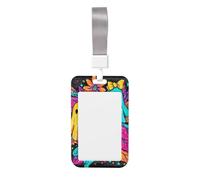 Woshuwo Colorido fantasma hojas rosa amarillo deslizante tarjeta de identificación titular de plástico duro tarjeta de trabajo etiqueta de nombre protector para enfermeras oficina