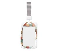 Woshuwo Cute and Happy Santa Claus - Soporte deslizante para tarjetas de identificación de plástico duro, protector de etiqueta de nombre para enfermeras y oficina
