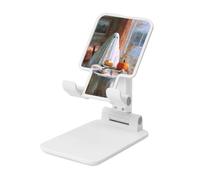 Woshuwo Cute Ghost At The Table Pumpkin Pie Soporte plegable para teléfono celular, ángulo ajustable, altura de escritorio, portátil, compatible con todos los teléfonos inteligentes, estilo blanco