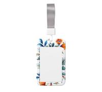 Woshuwo Daisy Carnation Larkspur - Soporte deslizante para tarjetas de identificación de plástico duro, protector de etiqueta de nombre para enfermeras y oficina