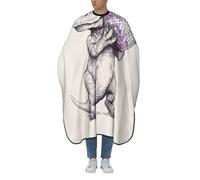 Woshuwo Delantal simple de corte de pelo con diseño de dinosaurio con bola de discoteca, delantal de peluquería para adultos
