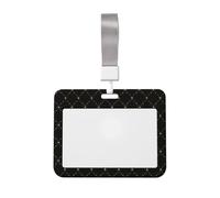 Woshuwo Delicadas cadenas doradas entretejidas deslizantes, soporte para tarjetas de identificación de plástico duro, protector de etiqueta de nombre para enfermeras y oficina