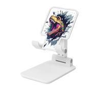 Woshuwo Dinosaur Breaking The Wall Soporte plegable para teléfono celular, ángulo ajustable, altura de escritorio, portátil, compatible con todos los teléfonos inteligentes, estilo blanco
