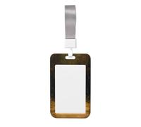 Woshuwo Dos bonitos fantasmas caminando camino del bosque deslizante, soporte para tarjetas de identificación de plástico duro, protector de etiqueta de nombre para enfermeras y oficina