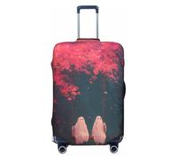 Woshuwo Dos fantasmas rosas en un columpio, funda elástica para equipaje de viaje, a prueba de polvo, resistente a los arañazos, protector de maleta de 22 a 24 pulgadas