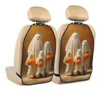 Woshuwo Family Of Cute Little Ghosts - Protectores para asiento de coche, 2 unidades con bolsillos de almacenamiento para proteger de la suciedad y arañazos en el barro