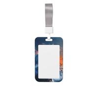 Woshuwo Fantasy Wolf in Snowy Mountain Peaks - Soporte para tarjetas de identificación deslizante, plástico duro, protector de etiqueta de nombre para enfermeras y oficina