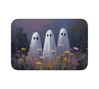 Woshuwo Felpudo antideslizante con diseño de flores silvestres de tres fantasmas, para interiores y exteriores, 40 x 60 cm