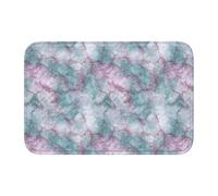 Woshuwo Felpudo antideslizante con patrón de mármol teñido anudado azul y morado para interiores y exteriores, 40 x 60 cm