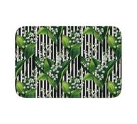 Woshuwo Felpudo antideslizante para puerta con diseño de lirio del valle para interiores y exteriores, 40 x 60 cm
