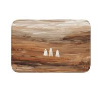 Woshuwo Felpudo vintage con diseño de tres fantasmas de pie entre campos de otoño, tapete antideslizante para exteriores, interiores, entrada, granja, hogar, 40 x 60 cm