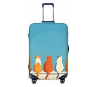Woshuwo Five Cats On White Wall - Fundas elásticas minimalistas para equipaje de viaje, a prueba de polvo, resistente a los arañazos, protector de maleta de 22 a 24 pulgadas