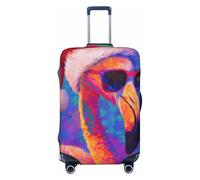 Woshuwo Flamingo con sombrero de Papá Noel con lentes de sol, fundas elásticas para equipaje de viaje, a prueba de polvo, resistente a los arañazos, protector de maleta de 22-24 pulgadas