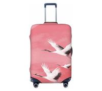 Woshuwo Flying White Cranes On Pink - Fundas elásticas para equipaje de viaje, a prueba de polvo, resistente a los arañazos, protector de maleta de 22 a 24 pulgadas