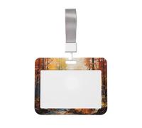 Woshuwo Forest in The Autumn - Funda para tarjetas de identificación deslizante, de plástico duro, protector de etiqueta de nombre para enfermeras y oficina
