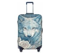Woshuwo Fox and Rose - Fundas elásticas para equipaje de viaje, a prueba de polvo, resistente a los arañazos, para maleta, de 22 a 24 pulgadas