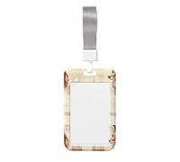 Woshuwo Fox Head On Plaid - Funda para tarjetas de identificación deslizante, plástico duro, protector de etiqueta de nombre para enfermeras y oficina