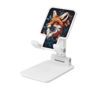 Woshuwo Fox Head - Soporte plegable para teléfono celular, ángulo ajustable, altura de escritorio, portátil, compatible con todos los teléfonos inteligentes, estilo blanco