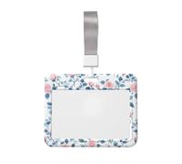 Woshuwo Funda de plástico duro para tarjetas de identificación con diseño de rosas pequeñas, diseño de acuarela rosa, protector de etiqueta de nombre para enfermeras y oficina