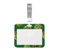 Woshuwo Funda de plástico duro para tarjetas de identificación, diseño de conos de pino de acuarela, con purpurina dorada, para enfermeras y oficina