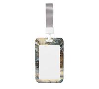 Woshuwo Funda de plástico duro para tarjetas de identificación, diseño de muñeco de nieve, ropa de invierno en el bosque nevado, protector de etiqueta de nombre para enfermeras y oficina