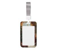 Woshuwo Funda de plástico duro para tarjetas de identificación, diseño de Papá Noel, con texto en inglés "Standing by The Windows", estilo vintage, para enfermeras y oficina