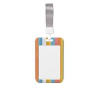 Woshuwo Funda de plástico duro para tarjetas de identificación, diseño de rayas verticales, de verano, a rayas, para enfermeras, oficina