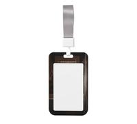 Woshuwo Funda para tarjeta de identificación deslizante de plástico duro con diseño de vaca de las tierras altas en la bañera, protector de etiqueta de nombre para enfermeras y oficina