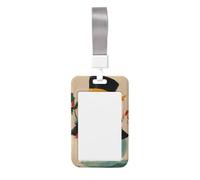 Woshuwo Funda para tarjetas de identificación con diseño de muñeco de nieve con sombrero de copa negro alto deslizante de plástico duro para tarjetas de trabajo, protector de nombre para enfermeras y