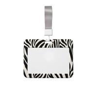 Woshuwo Funda para tarjetas de identificación con diseño minimalista de cebra, color blanco y negro, de plástico duro, protector de etiqueta de nombre para enfermeras y oficina