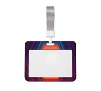 Woshuwo Funda para tarjetas de identificación con fondo geométrico abstracto, de plástico duro, protector de etiqueta de nombre para enfermeras y oficina