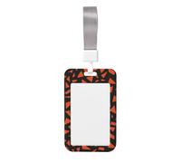 Woshuwo Funda para tarjetas de identificación con formas angulares fragmentadas en color naranja geométrico, funda de plástico duro para tarjetas de trabajo, protector de nombre para enfermeras y