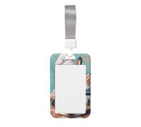 Woshuwo Funda para tarjetas de identificación de bulldog francés Dressed As A Chef deslizante de plástico duro para tarjetas de trabajo, protector de nombre para enfermeras y oficina