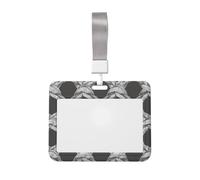 Woshuwo Funda para tarjetas de identificación de plástico duro con cordón de nudo gris, protector de etiqueta de nombre para enfermeras y oficina