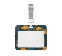 Woshuwo Funda para tarjetas de identificación de plástico duro con diseño de amapola y altramuz, diseño de amapola y altramuz, de plástico duro, protector de etiqueta para enfermeras y
