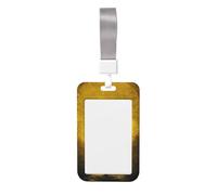 Woshuwo Funda para tarjetas de identificación de plástico duro con diseño de bruja caminando por carretera vieja y luna llena, protector de etiqueta de nombre para enfermeras y oficina