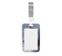 Woshuwo Funda para tarjetas de identificación de plástico duro con diseño de caballo blanco con bayas rojas de acebo de invierno, protector de etiqueta de nombre para enfermeras y oficina